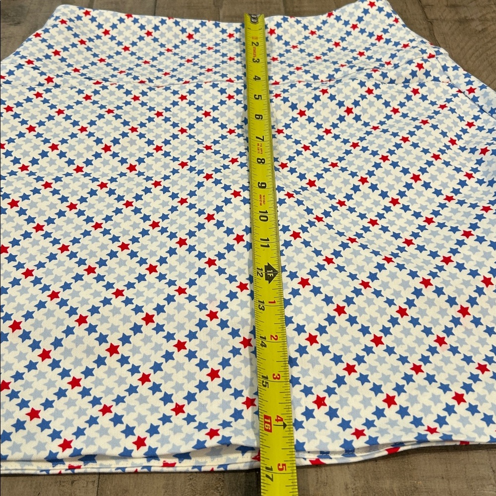 Lady Hagen Pull-On Golf Skort with Tummy Control 17" Stars Red White Blue - Picture 10 of 11